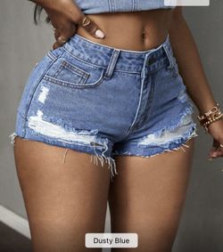 Womenβs Distressed Frayed Denim Shorts