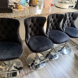 Black Velvet Bar Stools 
