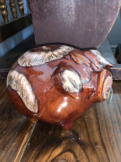 Vintage 1957 Corky Pig Piggy Bank (All Original)