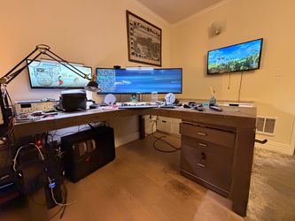 Large L-Shaped REAL WOOD desk!