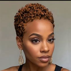 150% Density 4Inch Full Machine Made Wig Short Afro Curly Human Hair Wig Afro Short Wigs for Women Pixie Cut Wig Human Hair