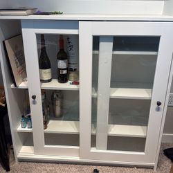 HAUGA Glass-door cabinet, white, 41 3/8x45 5/8 "