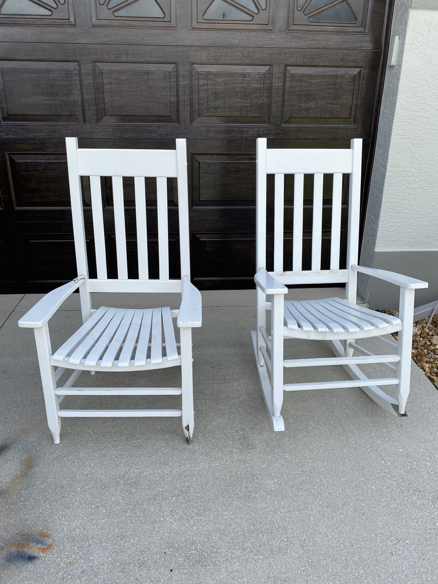 White outdoor chairs