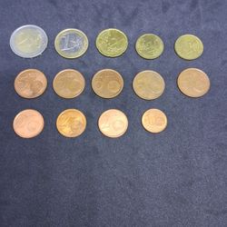 Euros From The European Union (14) Coins