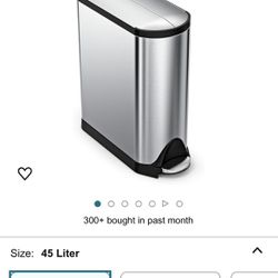 Simplehuman 45L 11.9 Gallon Stainless Steel Butterfly Kitchen Trash Can