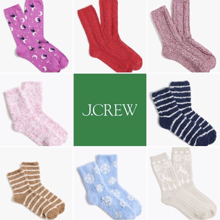 🎄(NEW) (8 STYLES AVAILABLE) WOMEN’S J.CREW FACTORY WINTER TROUSER SOCKS- SIZE: OS (ONE SIZE)🎄