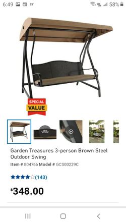 Lowes 3 person canopy swing new in box