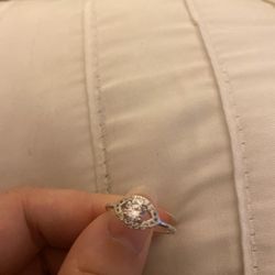 Real 925 Sterling Silver White Sapphire Wedding Ring Size 7