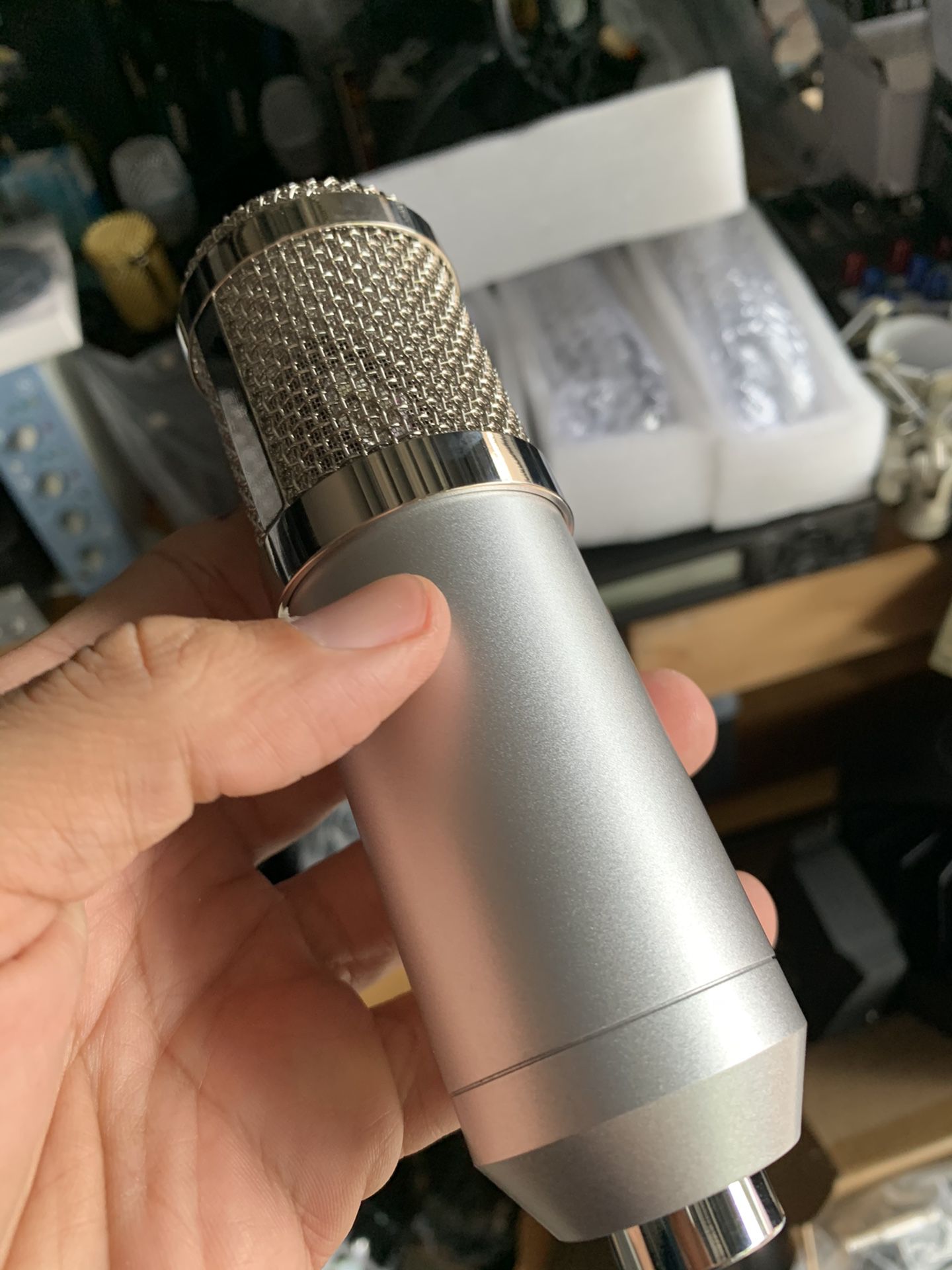 Recording microphone plus shock mount