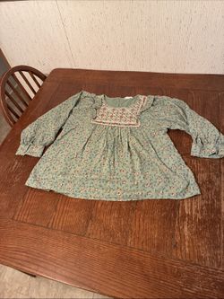 In Loom Babydoll Gauze Blouse Women’s S Floral Embroidered Peasant Prairie Lined