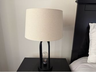 Tan and black lamps