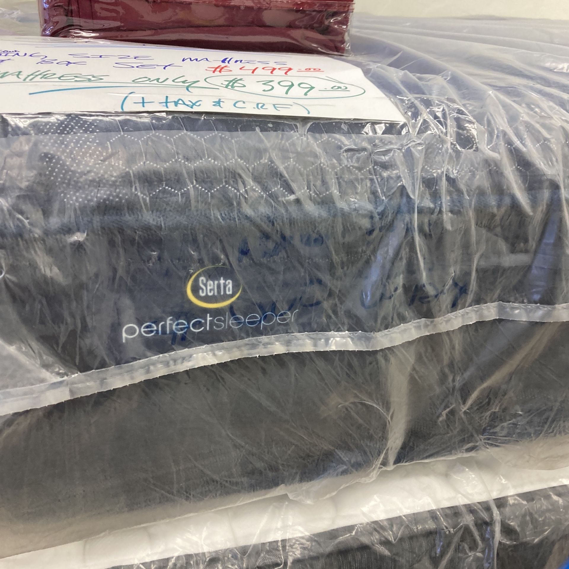 King Size Euro Pillow Top (Medium Firm) Serta Navy Blue Mattress for