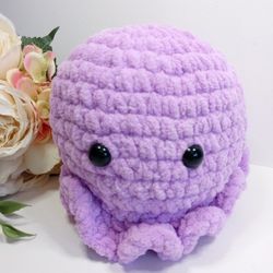 Amigurumi octopus toy. Crochet soft octopus. Sleeping toy. Best Friend Gift. Girl gift. Soft toy