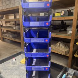 Stackable Storage Bins 11X11X5” With Spacers To Stack Them On Top Of Each Other And Front Label Pocket 