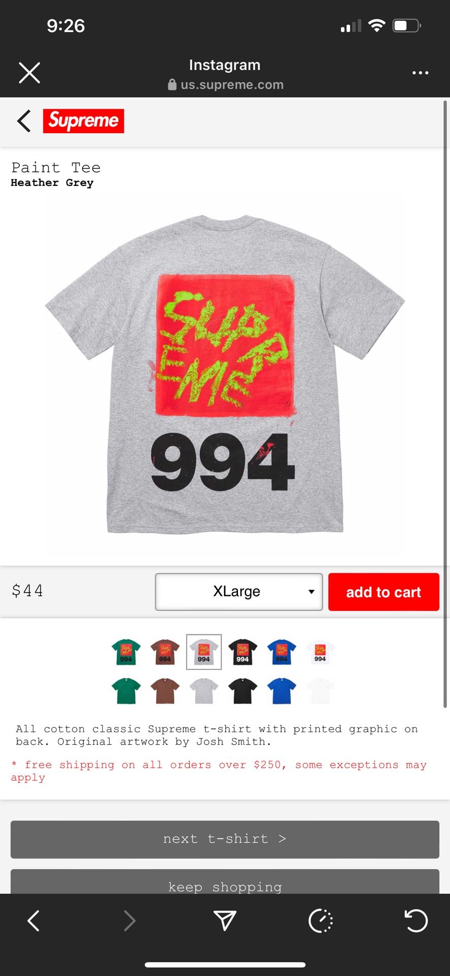 Supreme Shirt Xxl