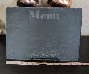 Slate Chalk Kitchen Menu Board With Stand