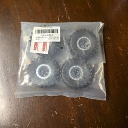 HOBBYSOUL 64mm 1.0 Rc  All Terrain Tires F/R Mounted Brass