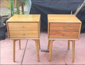 Set Of 2 Wood Nightstands