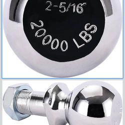 Superior 2-5/16-Inch Pintle Hitch Ball, 20,000 lbs Capacity, 1-1/4-Inch Sturdy Shank Diameter