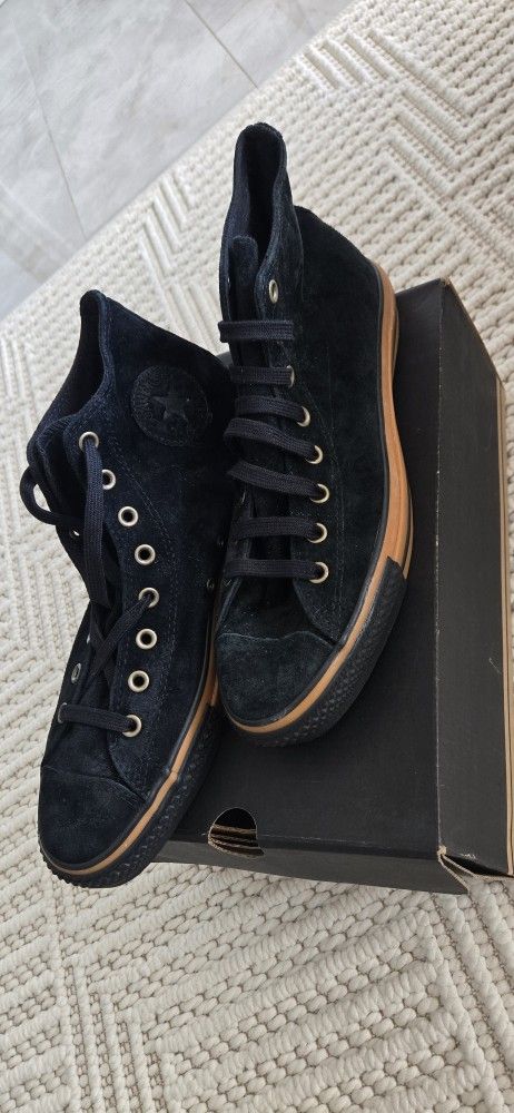 Converse All Star Chuck Taylor Leather CTAS Hi Trainers In Black Size men’s 10