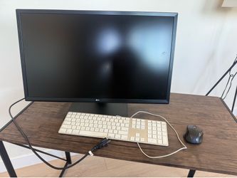 LG Monitor + Apple Keyboard + Mouse – Complete Home Office Setup