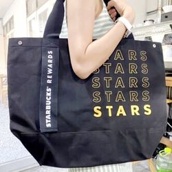 ☆IMPORTED☆ Starbucks Rewards GOLD MEMBER ☆ Tote Bag Handbag Canvas ☆ LARGE SIZE ☆(Cup Stanley  Mug Tumbler)
