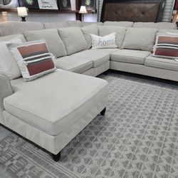 Havertys Beige U-Shaped Sectional | Same-Day Delivery