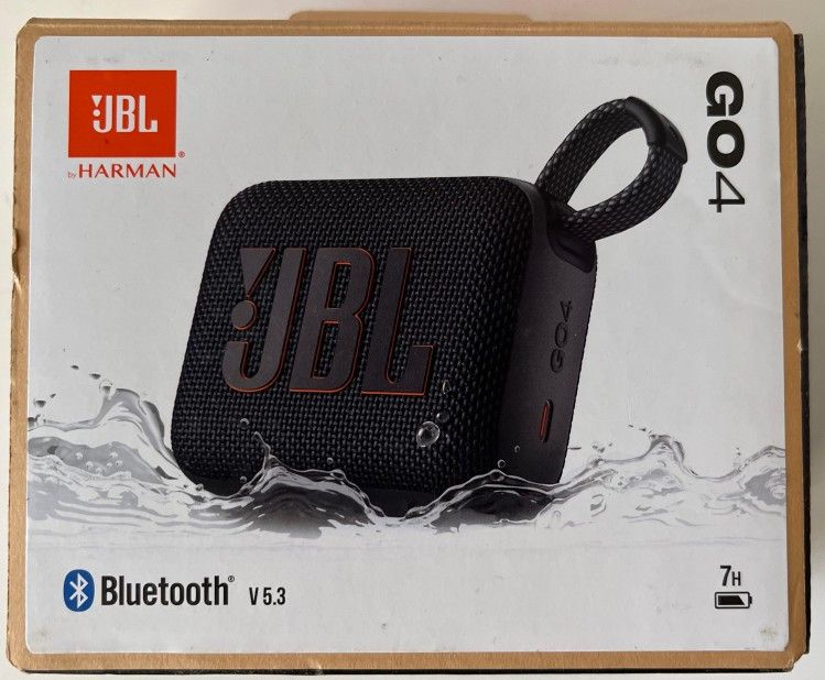 Brand NEW JBL Go 4 Portable Waterproof Bluetooth Speaker Black (JBLGO4BLKAM)