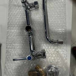 Wall Mount Commercial Sink Faucet 8" Centers 8" Swing Spout 