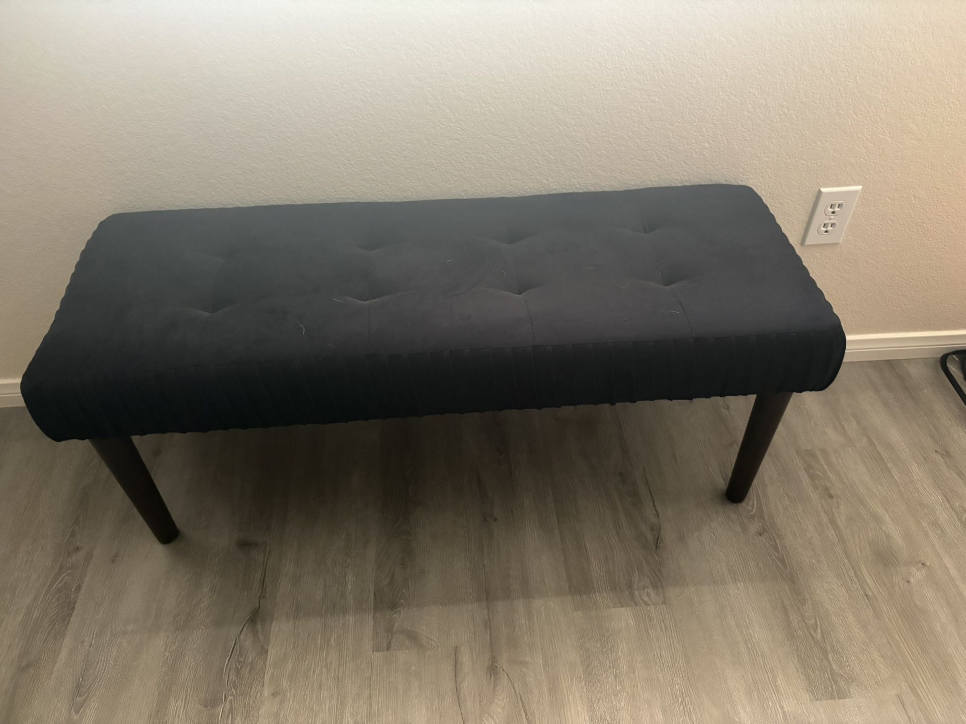 Black Velvet Stool 