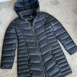 DKNY Womens Hooded Light-Weight Puffer Sz M