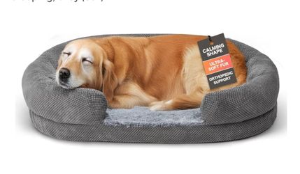 Orthopedic Dog Bed for Medium Dogs, 35" Oval Couch Bed with Sides Washable new 