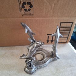 Pewter Dolphin Tealight Candle Holder