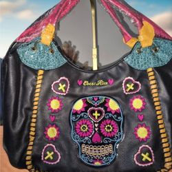 Colorful Day Of The Dead Sugar Skull Purse