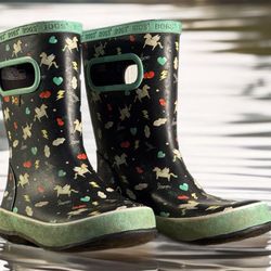 BOGS Skipper Pegasus Kids Rain Boots 13 Blue Snow Waterproof Handle Rubber GUC