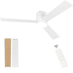 52" Low Profile Ceiling Fans with Remote Control, Dimmable, indoor or outdoor