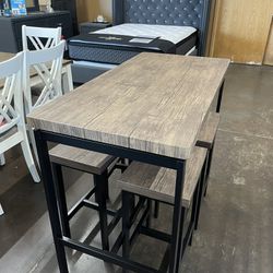 Brown & Black Counter Height Dining Set