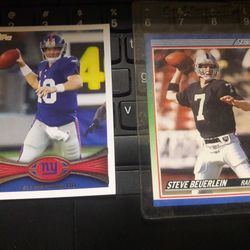 Denarius Moore Eli Manning And Steve Beurlein Football Cards