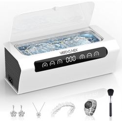 Ultrasonic Jewelry Cleaner with Cleaning Tablets, 45KHz Ultrasonic Cleaner Machine with 4 Cleaning Modes, 16.9oz Capacity, Digital Touch Control for J
