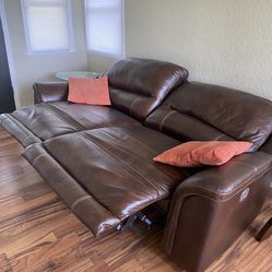 Leather  Reclining Loveseat Couch