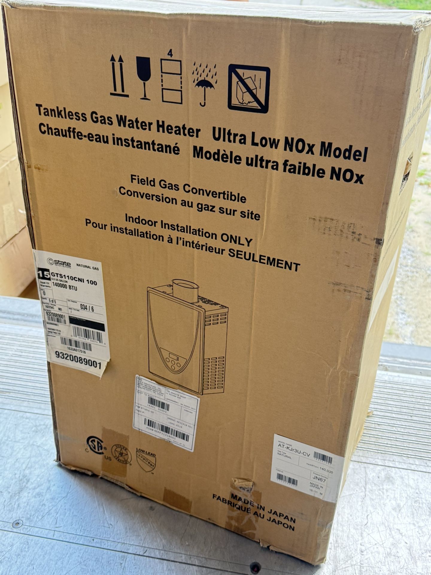 Takagi AT-KJr3U-CV 140.000 BTUs Condensing Tankless Water Heater