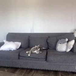 3 Seat Gray Couch/Sofa**NEED GONE**