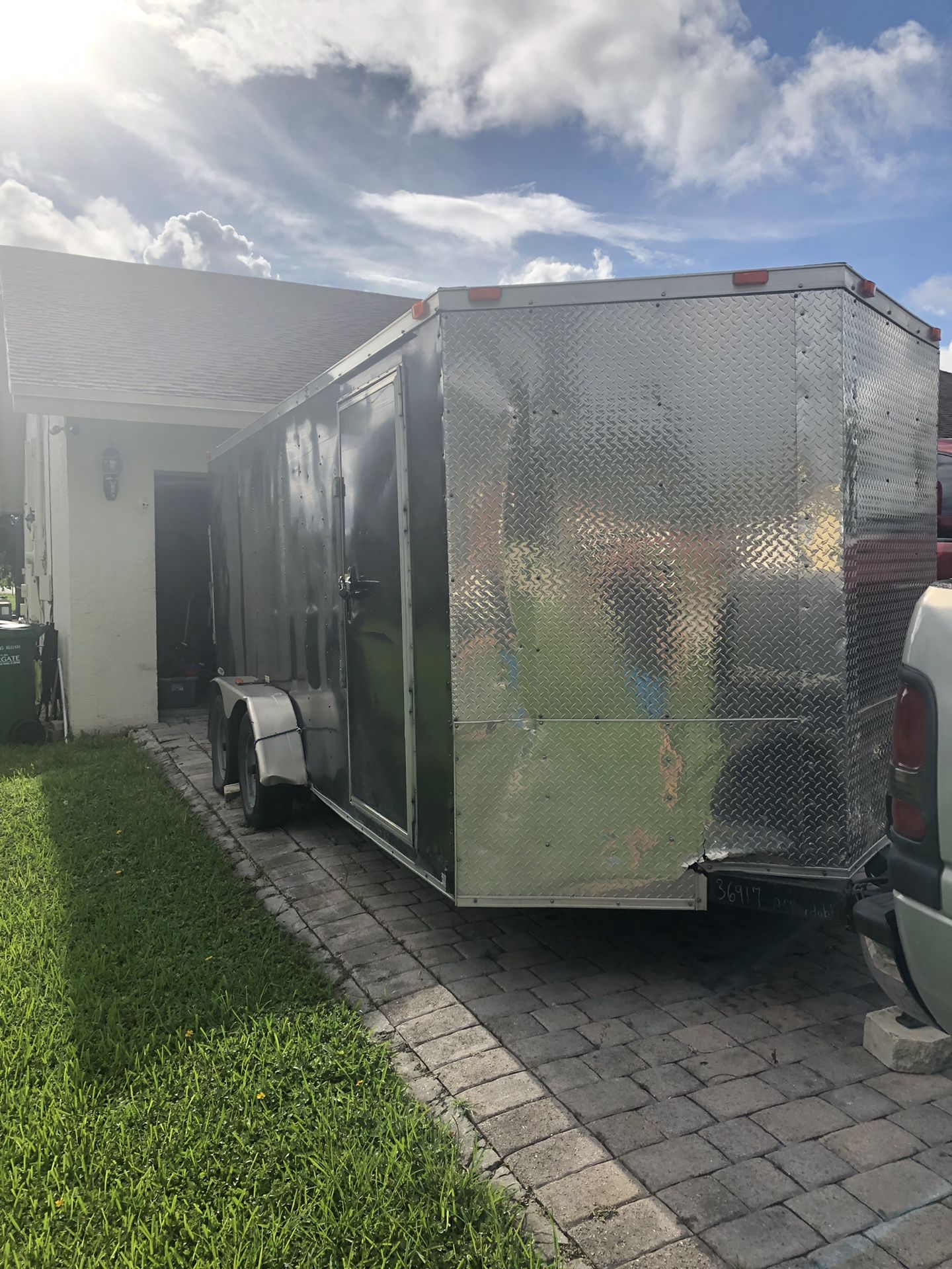 16ft enclosed trailer with tons of truck and car parts