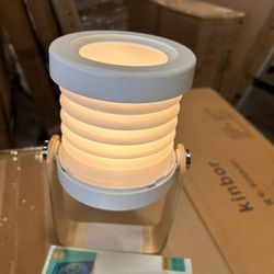 4-in-1 Foldable Table Lamp, Retractable USB LED Light, Portable Lantern with Wooden Handle, Touch Control, 3-Level Dimmable Brightness Night Light for