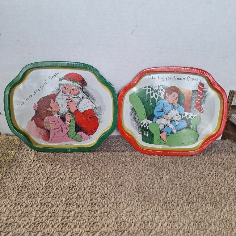 PAIR OF VINTAGE CHRISTMAS TINS