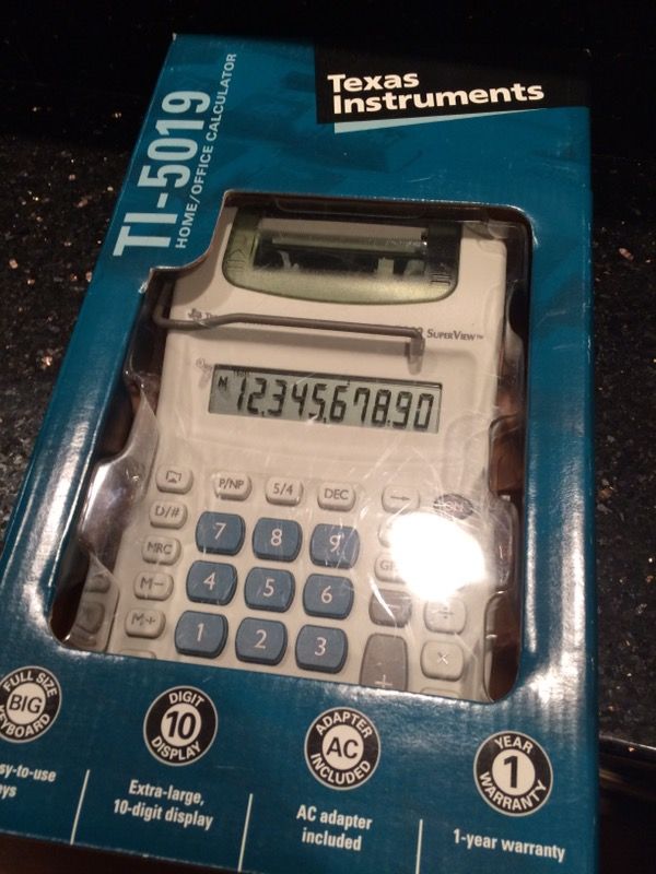 Calculator w paper tape printer
