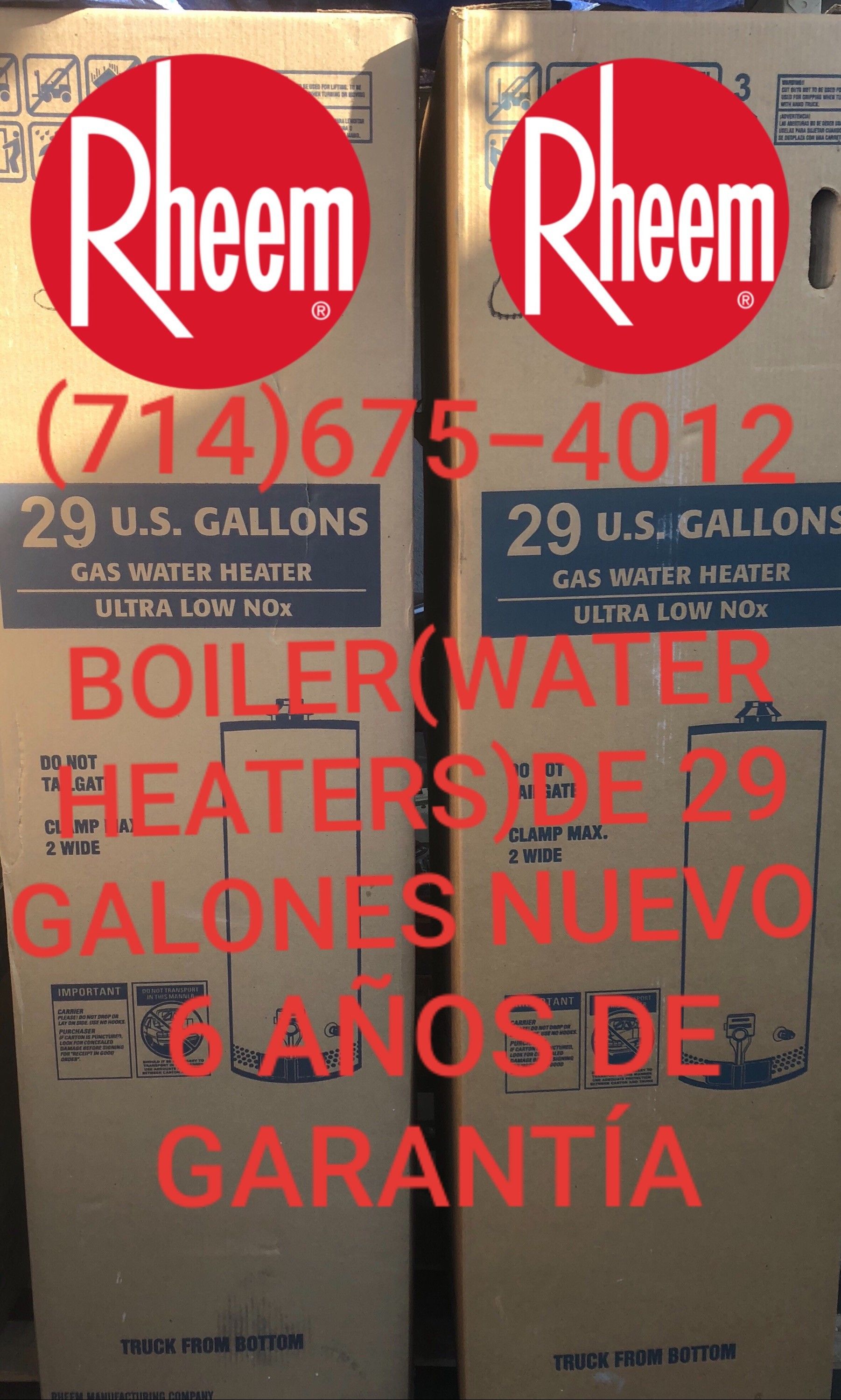 BOILER(WATER HEATERS)DE 29/30 GALONES NUEVO DE LA MARCA RHEEM!!!!