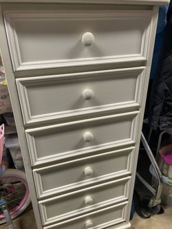 Tall white dresser