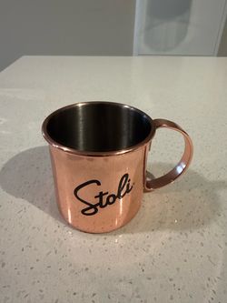 Stoli Moscow Mule Copper Mug Silver D Handle Cup