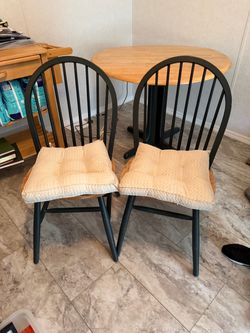 Wooden table with 2 wooden chairs